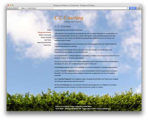 Website mit TYPO3 CMS und supersized Hintergrund